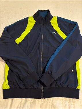 Lacoste Navy & Neon Yellow Lightweight Track Jacket